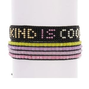 AYOUNIK Kind Is Cool Crystal Beaded Bracelet